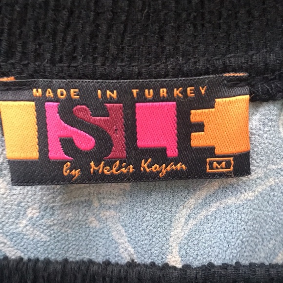 ISLE Melis Kozan top mixed media tassels and stripes black multi color - Picture 4 of 11